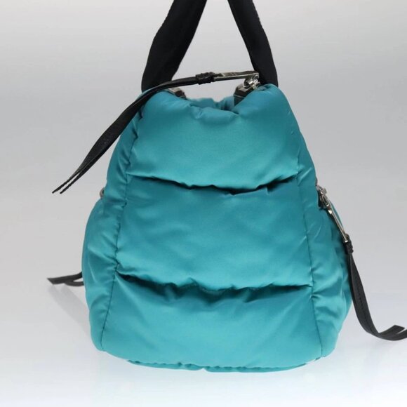 PRADA Hand Bag Nylon 2way Turquoise Blue Auth 111354V - Picture 4 of 14